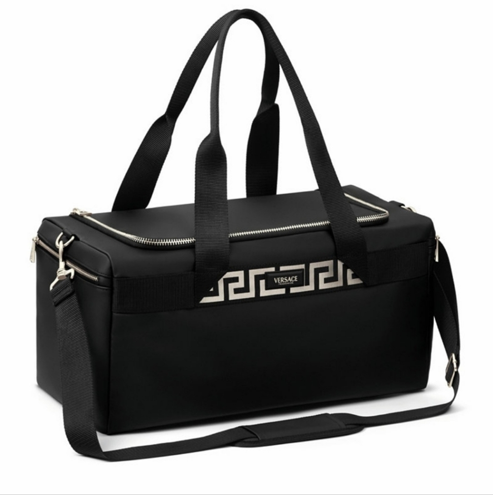 Versace Overnight Weekend Duffle Bag - Color: Black